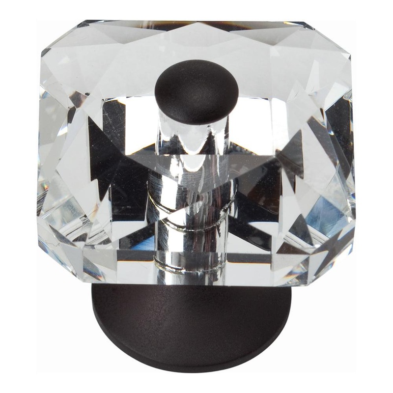 Atlas Homewares Crystal Square Knob 3209-BL Matte Black