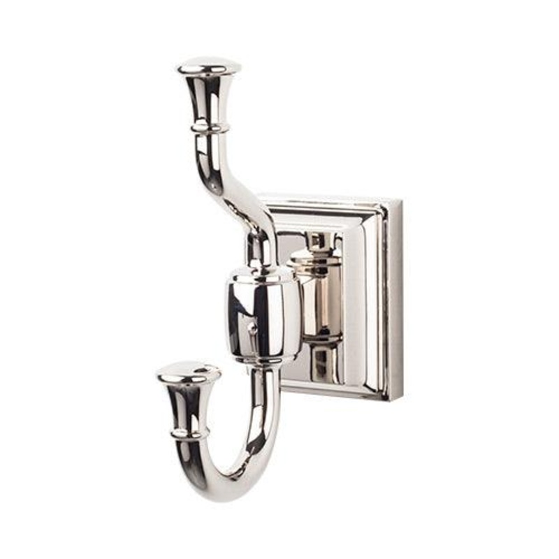 Top Knobs STK2PN Stratton Bath Double Hook – Polished Nickel