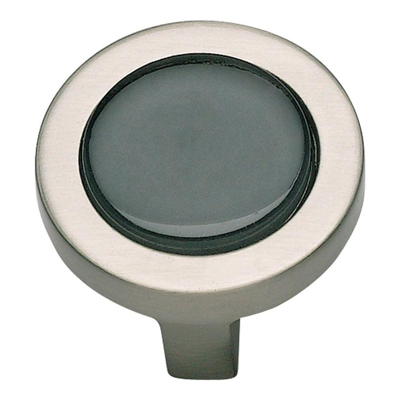 Atlas Homewares Spa Black Round Knob 229-BLK-BRN Brushed Nickel