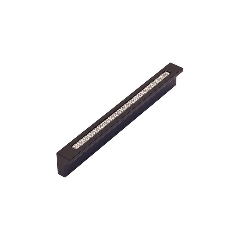 Atlas Homewares Bar Inset Czech Crystal Pull 96 MM CC 3201-BL Matte Black
