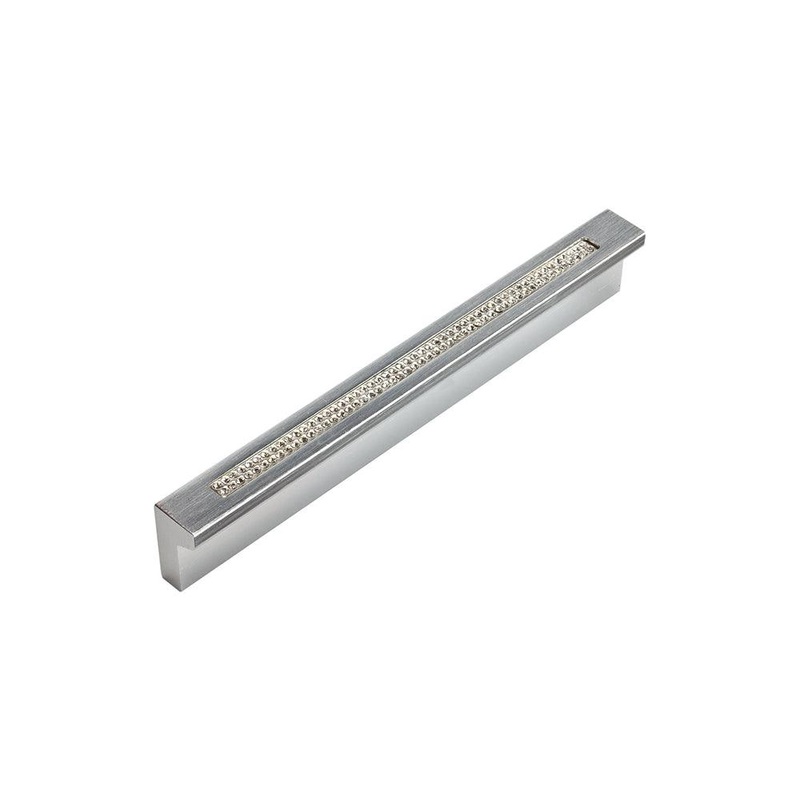 Atlas Homewares Bar Inset Czech Crystal Pull 96 MM CC 3201-MC Matte Chrome