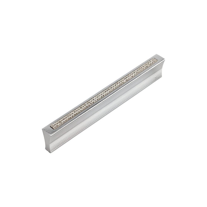 Atlas Homewares Inset Czech Crystal Thin Pull 96 MM CC 3200-MC Matte Chrome