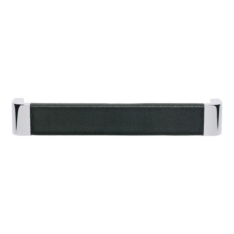 Atlas Homewares Paradigm Pull 160 MM CC 3151-BL PC & Black Leather
