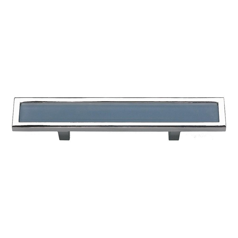 Atlas Homewares Spa Blue Pull 3 CC 231-BLU-CH Polished Chrome