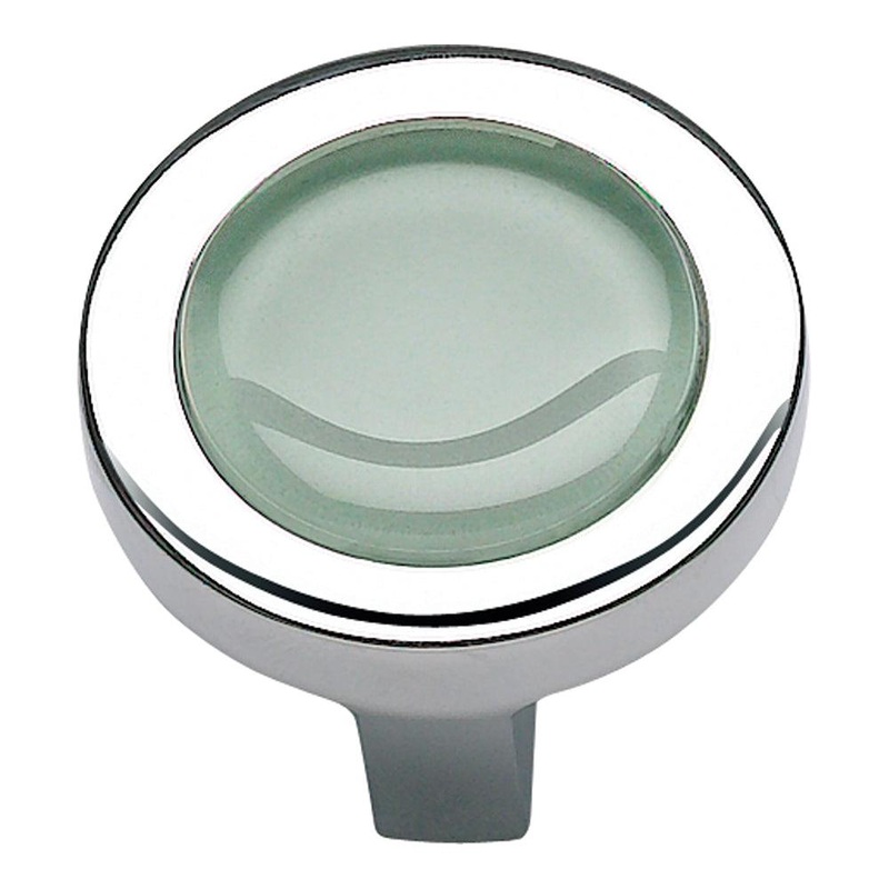Atlas Homewares Spa Green Round Knob 229-GR-CH Polished Chrome