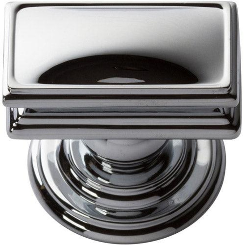 Atlas Homewares Campaign Rectangle Knob 377-CH Polished Chrome