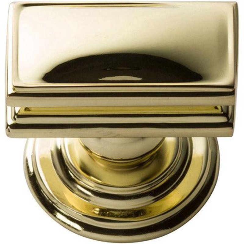Atlas Homewares Campaign Rectangle Knob 377-PB Polished Brass