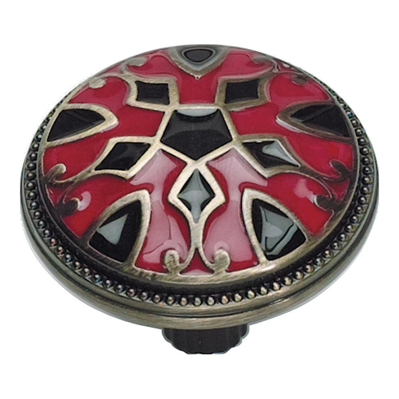 Atlas Homewares Canterbury Knob 3186-R-B Black & Red