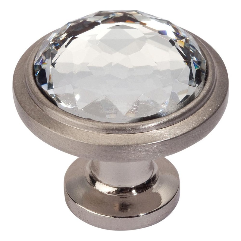 Atlas Homewares Crystal Round Knob 343-BRN Brushed Nickel