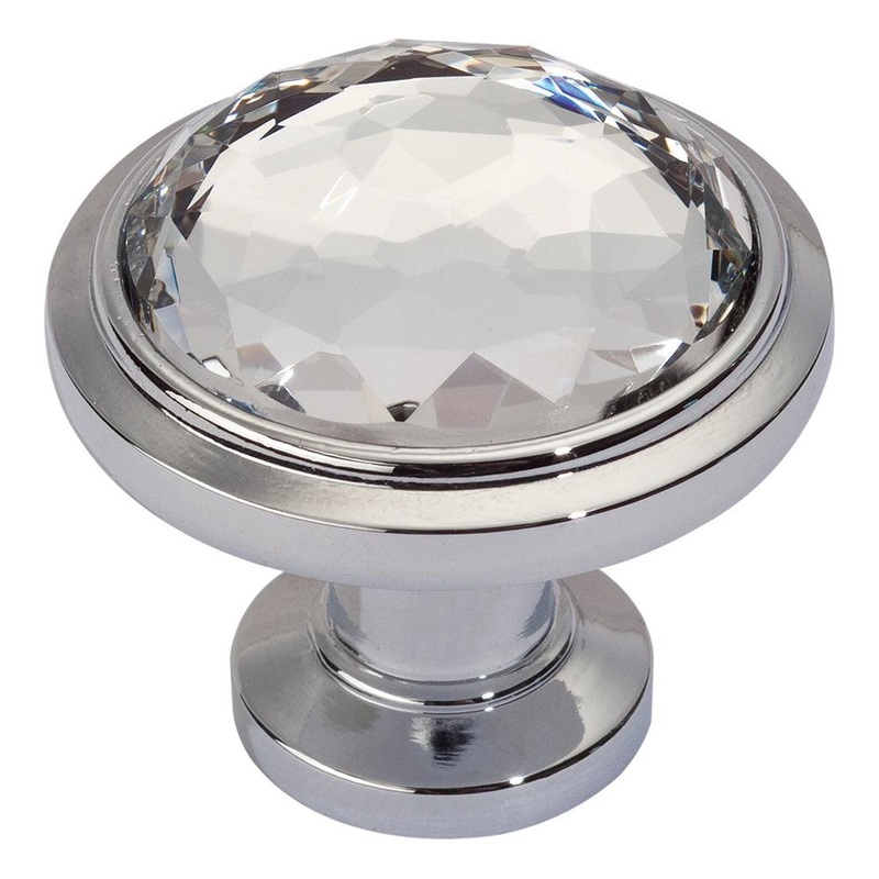 Atlas Homewares Crystal Round Knob 343-CH Polished Chrome
