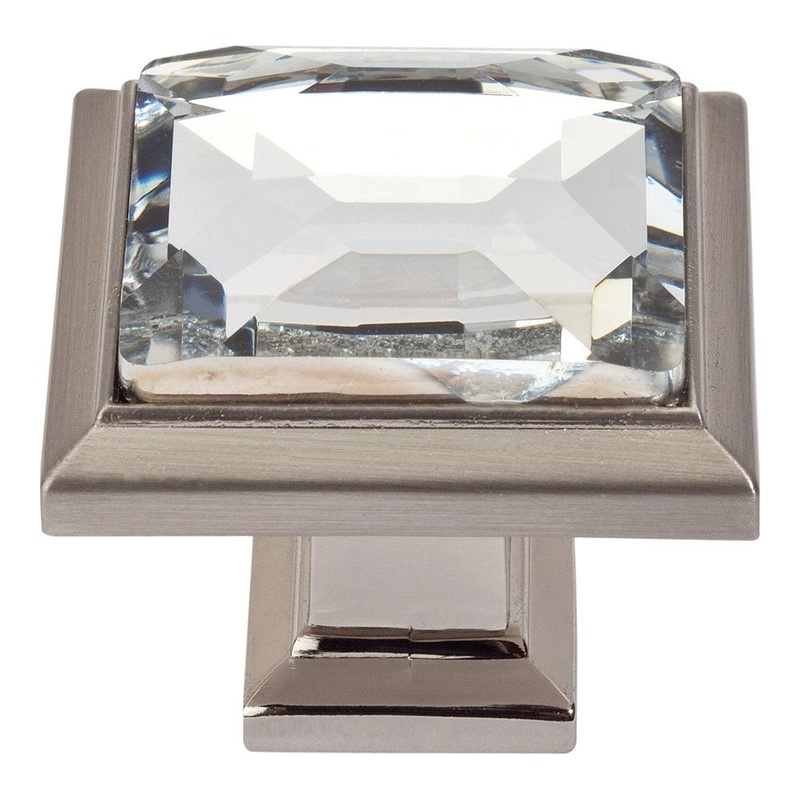 Atlas Homewares Legacy Crystal SquareKnob 340-BRN Brushed Nickel