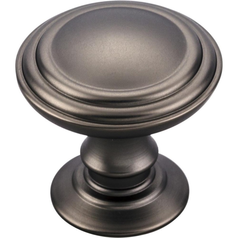 Top Knobs TK320AG Reeded Knob 1 1/4 Inch – Ash Gray from the Chareau collection