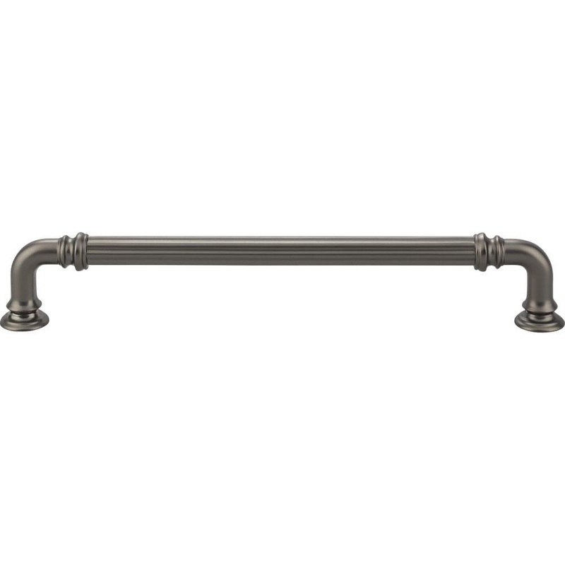 Top Knobs TK324AG Reeded Pull 7 Inch (c-c) – Ash Gray from the Chareau collection