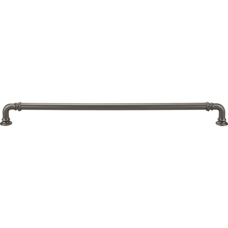 Top Knobs TK326AG Reeded Pull 12 Inch (c-c) – Ash Gray from the Chareau collection