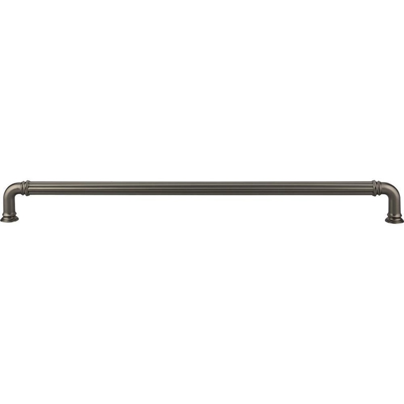 Top Knobs TK328AG Reeded Appliance Pull 18 Inch (c-c) – Ash Gray from the Chareau collection