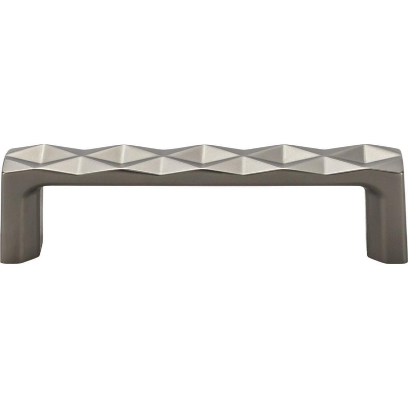 Top Knobs TK561AG Quilted Pull 3 3/4 Inch (c-c) – Ash Gray from the Mercer collection