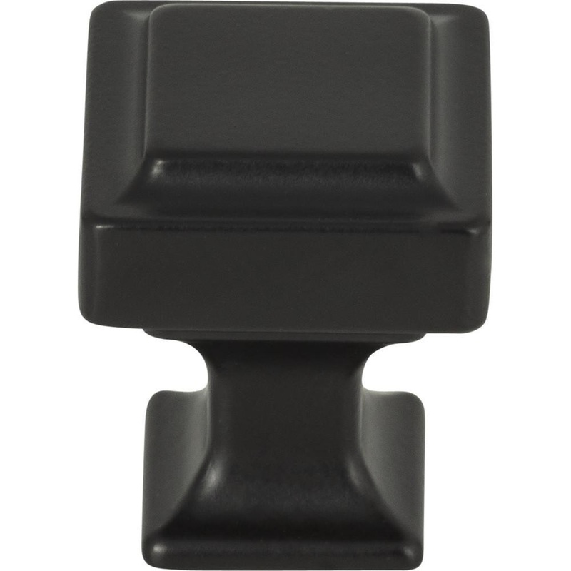 Top Knobs TK700BLK Ascendra Knob 1 Inch – Flat Black from the Transcend collection