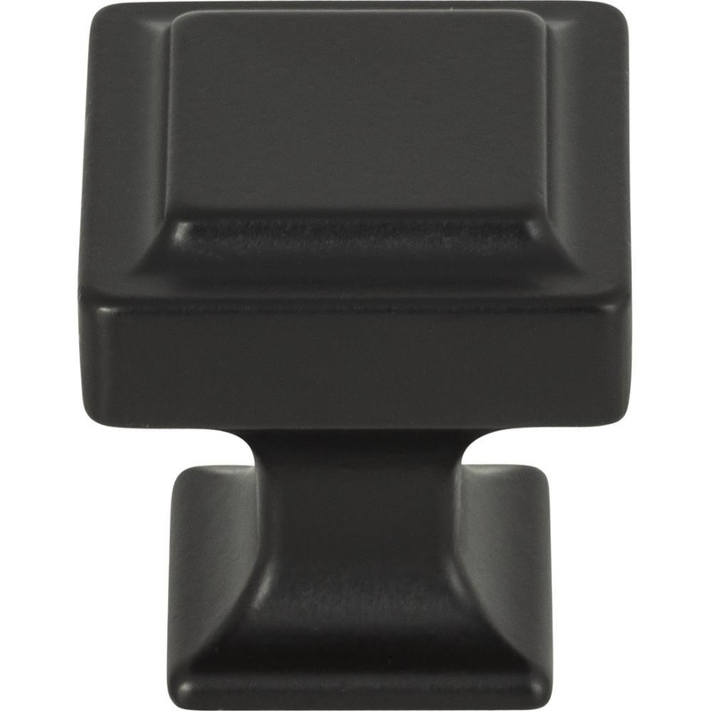 Top Knobs TK701BLK Ascendra Knob 1 1/8 Inch – Flat Black from the Transcend collection