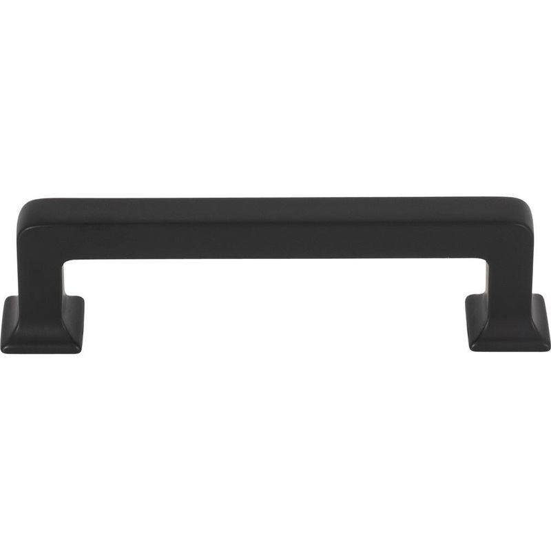 Top Knobs TK703BLK Ascendra Pull 3 3/4 Inch (c-c) – Flat Black from the Transcend collection
