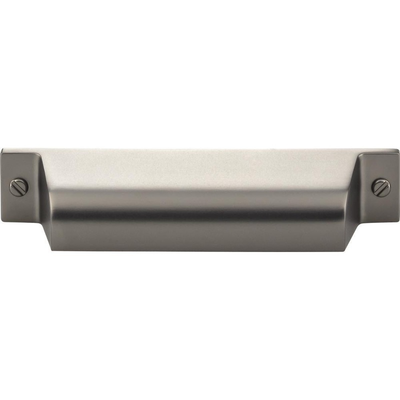 Top Knobs TK773AG Channing Cup Pull 3 3/4 Inch (c-c) – Ash Gray from the Barrington collection