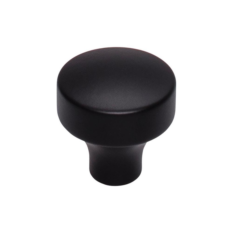 Top Knobs TK900BLK Kinney Knob 1 1/8 Inch – Flat Black from the Lynwood collection