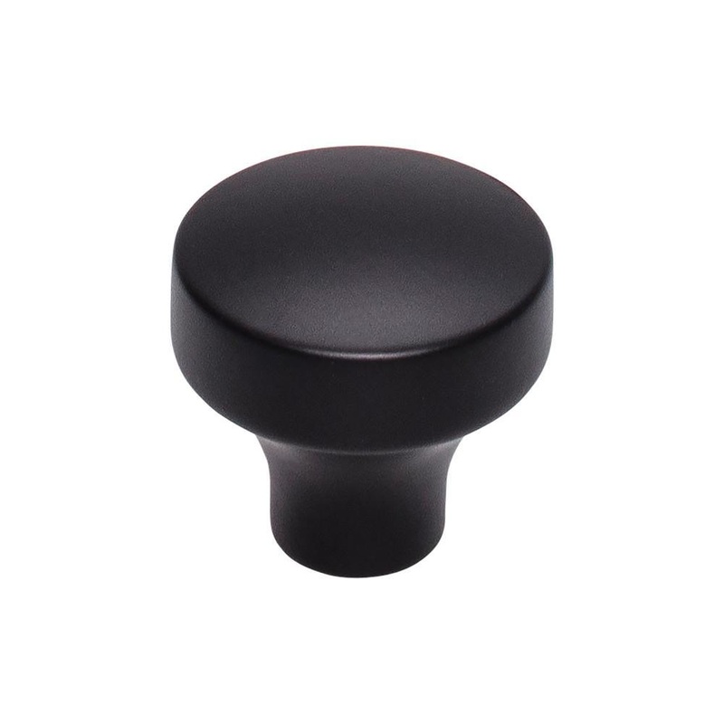 Top Knobs TK901BLK Kinney Knob 1 1/4 Inch – Flat Black from the Lynwood collection