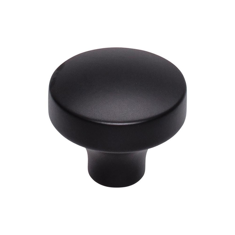 Top Knobs TK902BLK Kinney Knob 1 1/2 Inch – Flat Black from the Lynwood collection