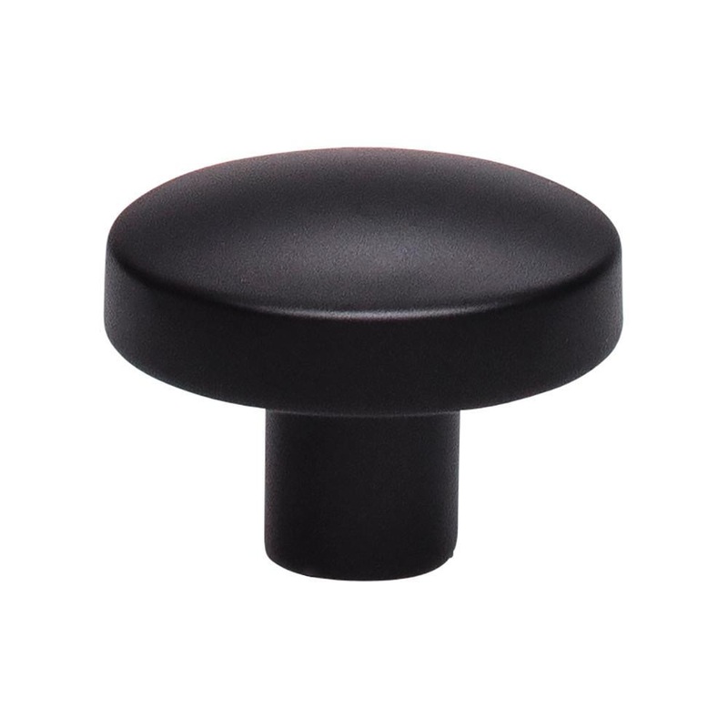 Top Knobs TK910BLK Hillmont Knob 1 3/8 Inch – Flat Black from the Lynwood collection