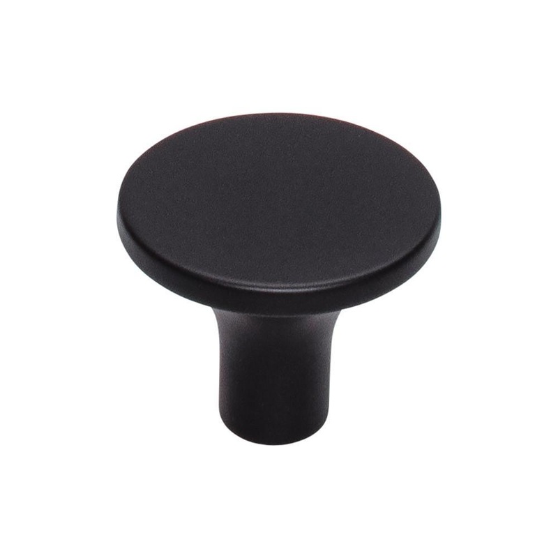 Top Knobs TK913BLK Marion Knob 1 1/4 Inch – Flat Black from the Lynwood collection