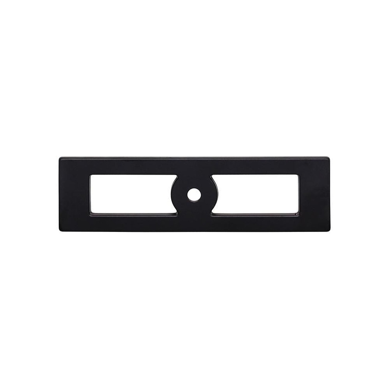 Top Knobs TK922BLK Hollin Knob Backplate 3 3/4 Inch – Flat Black from the Lynwood collection