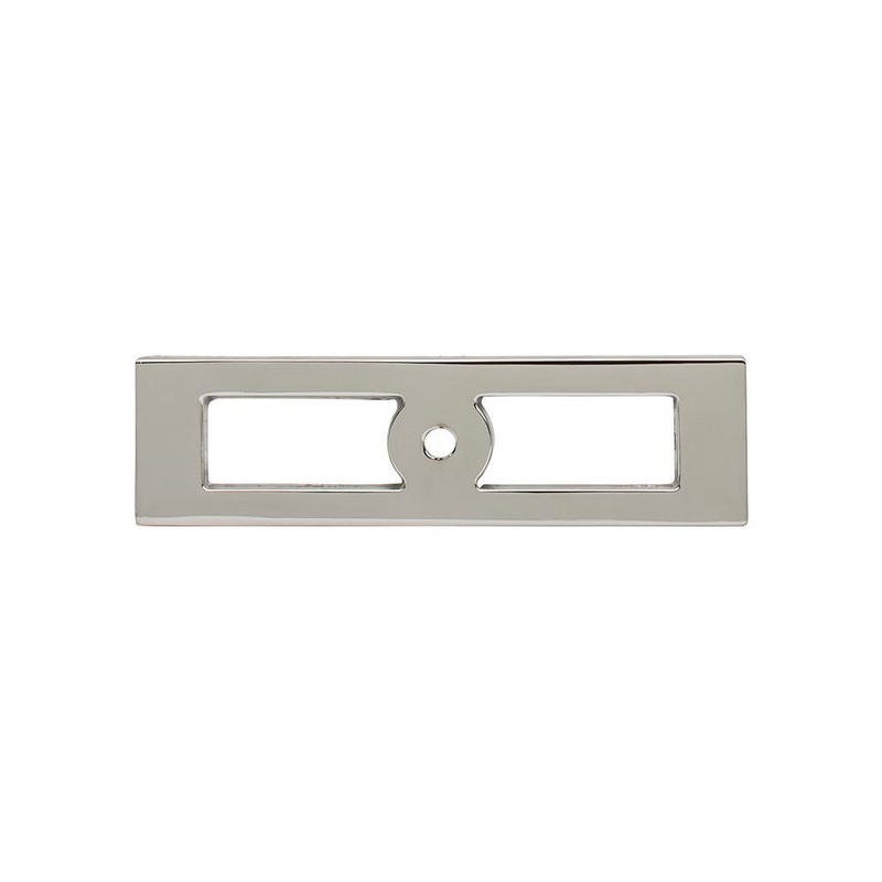 Top Knobs TK922PN Hollin Knob Backplate 3 3/4 Inch – Polished Nickel from the Lynwood collection