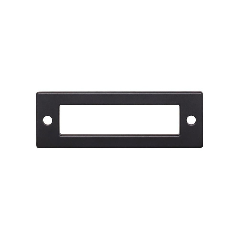 Top Knobs TK923BLK Hollin Backplate 3 Inch – Flat Black from the Lynwood collection