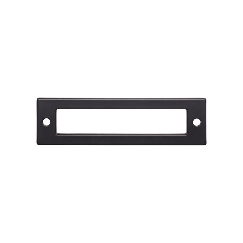 Top Knobs TK924BLK Hollin Backplate 3 3/4 Inch – Flat Black from the Lynwood collection