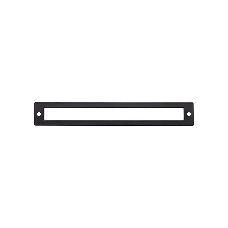 Top Knobs TK927BLK Hollin Backplate 7 9/16 Inch – Flat Black from the Lynwood collection