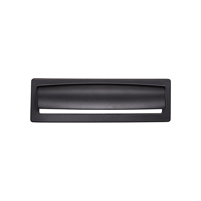 Top Knobs TK938BLK Hollin Cup Pull 5 1/16 Inch – Flat Black from the Lynwood collection