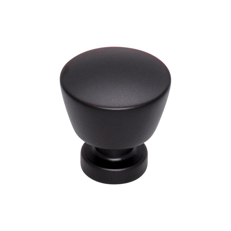 Top Knobs TK960BLK Allendale Knob 1 1/8 Inch – Flat Black from the Lynwood collection
