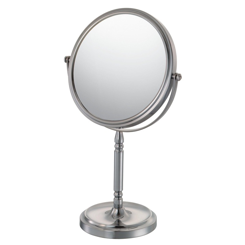 86675 Round 5X/1X Double-sided Non-lighted Recessed Base Freestanding Mirror