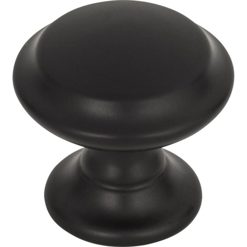 Top Knobs TK1050BLK Barrow Knob 1 1/4 Inch – Flat Black from the Grace collection