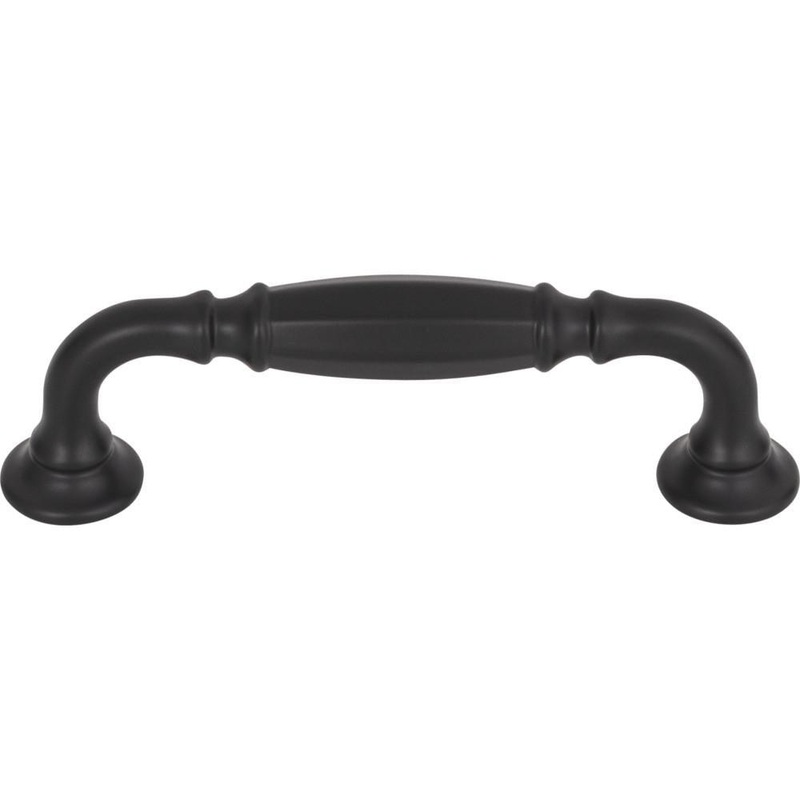 Top Knobs TK1051BLK Barrow Pull 3 3/4 Inch – Flat Black from the Grace collection