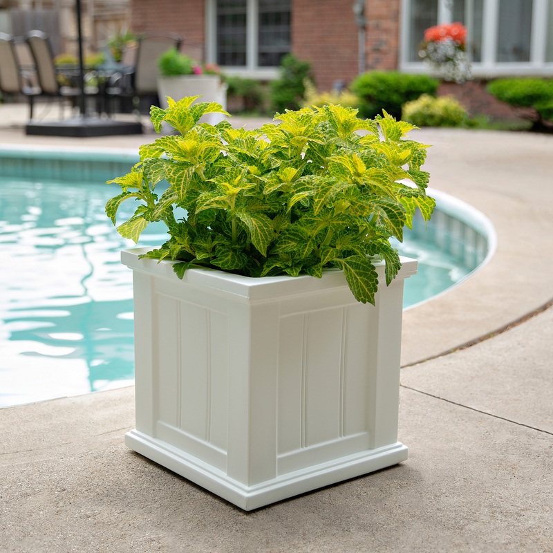 Cape Cod 14 Square Planter- White