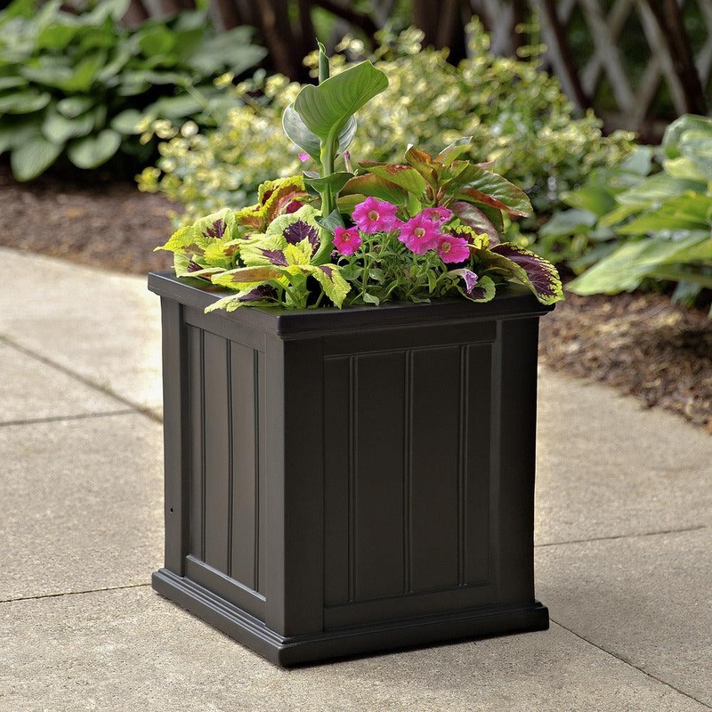 Cape Cod 16 Square Planter – Black