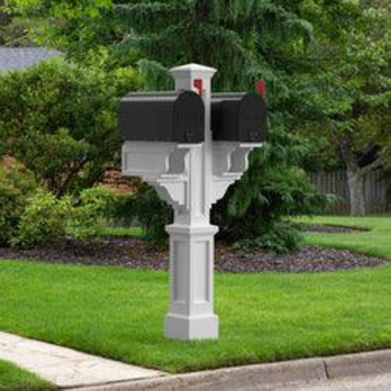 Rockport Double Mail Post – White