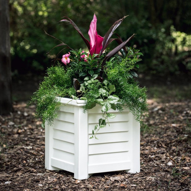 Lakeland 16 Square Planter – White