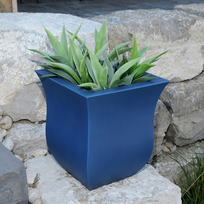 Valencia 16 Square Planter- Neptune Blue