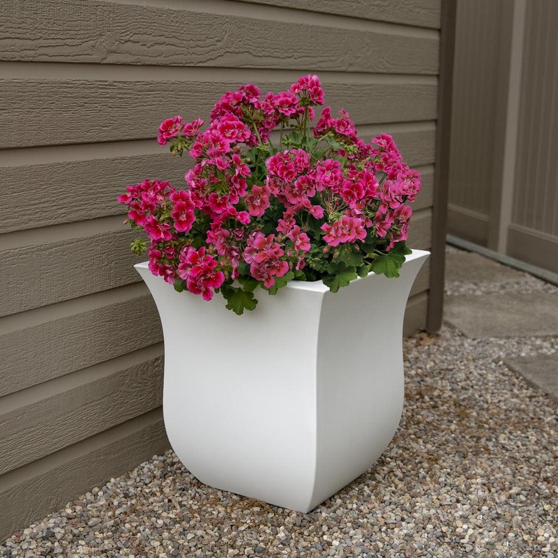 Valencia 16 Square Planter – White