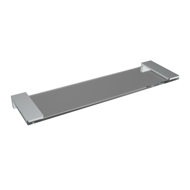 Ash Glass Shelf|***SELECT OPTION***|Chrome|Brushed Nickel|Matte Black
