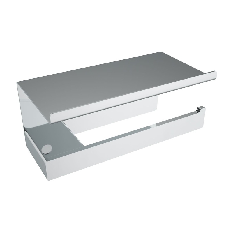 Cinder Toilet Paper Holder With Shelf