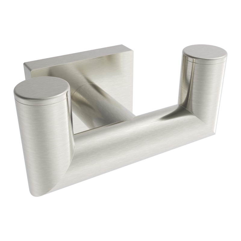 Crater Double Towel Hook – Brushed Nickel