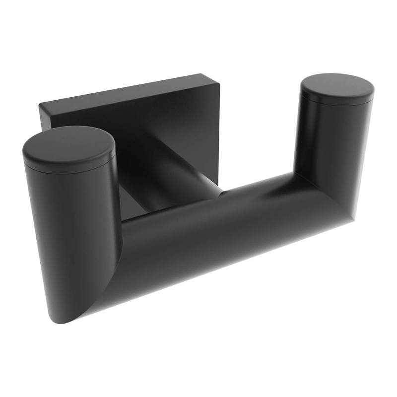 Crater Double Towel Hook – Matte Black