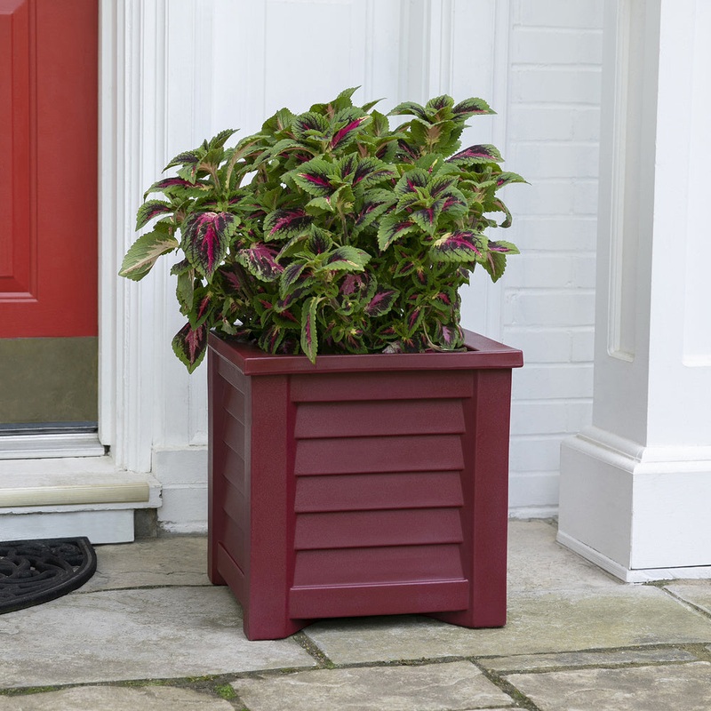 Lakeland 16 Square Planter – Cranberry Red